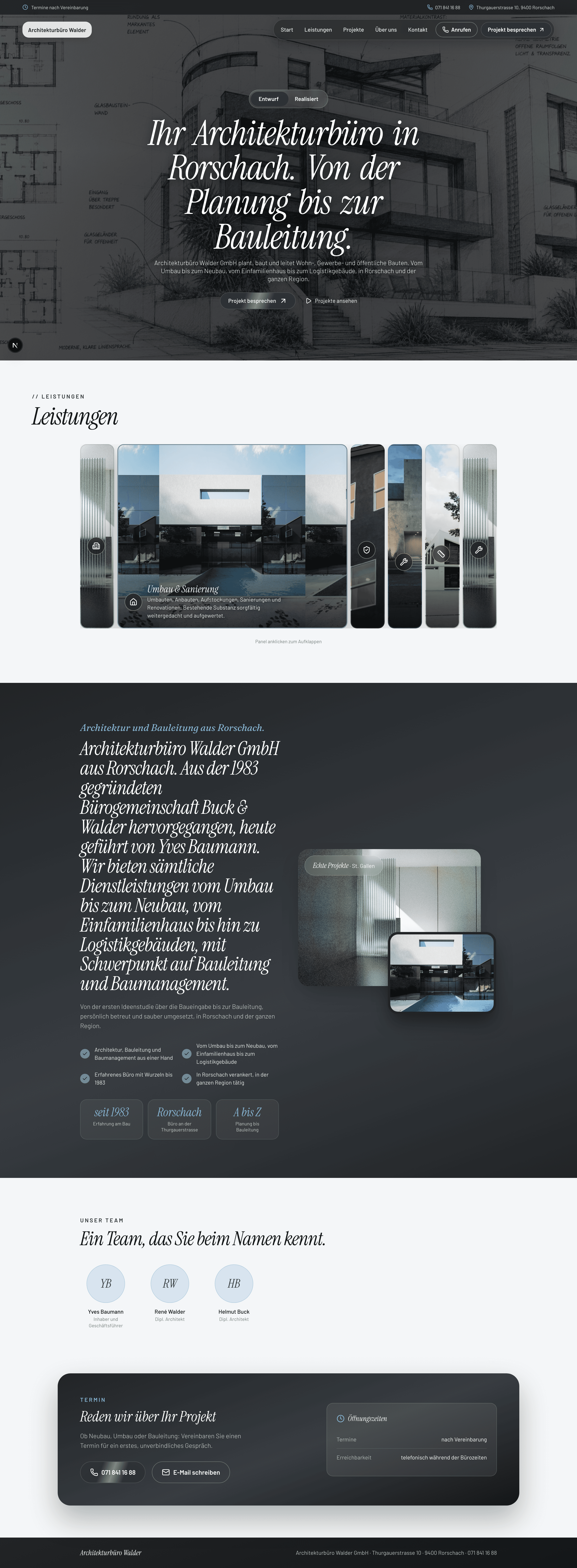 Entwurf der neuen Startseite